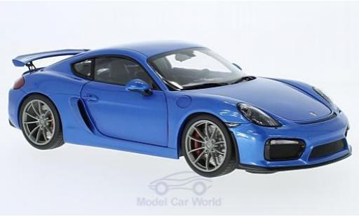 Modelauto Porsche 718 GT4 metallic blauw 1/18 Schuco