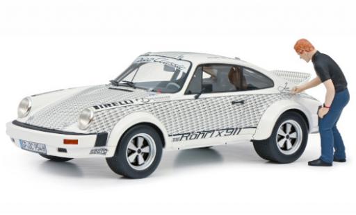 Modelauto Porsche 911 R R&Atilde;&para;hrl x wit/Dekor avec figurine 1/18 Schuco