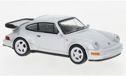 Modelauto Porsche 911 Turbo (964) 3.6 grijs 1 1/64 Schuco