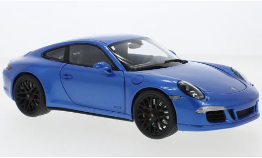 Modelauto Porsche 911 GTS (991.1) metallic blauw 1/18 Schuco