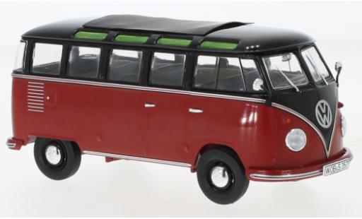 Modelauto Volkswagen T1 B Samba zwart/rood 1/32 Schuco