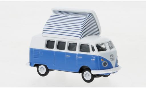 Modelauto Volkswagen T1 Base c Camper blauw/wit 1/87 Schuco