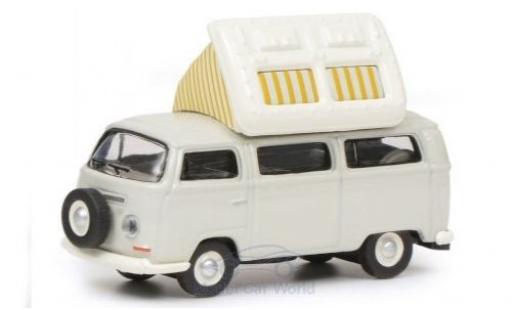 Modelauto Volkswagen T2 A Campingbus grijs/wit met ge&Atilde;&para;ffnetem dak 1/87 Schuco