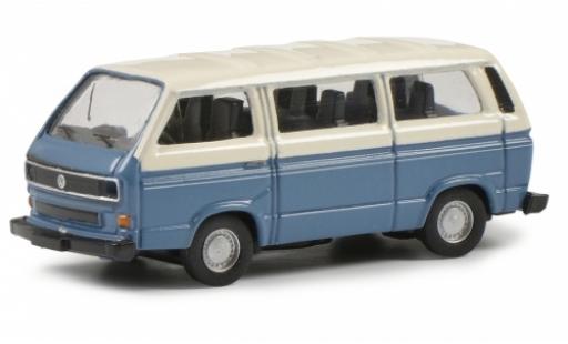 Modelauto Volkswagen T3 B Bus L blauw/beige 1/87 Schuco