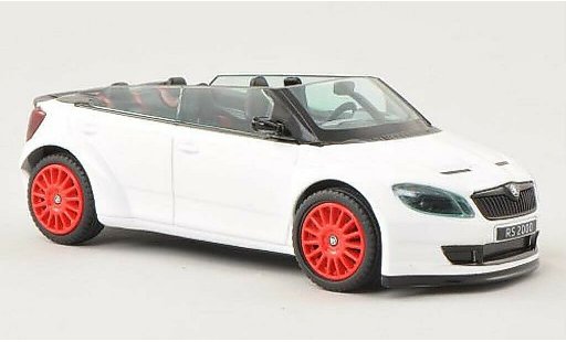 Skoda Fabia Concept Car 1/43 Abrex 2000 wit met roten Felgen modelauto