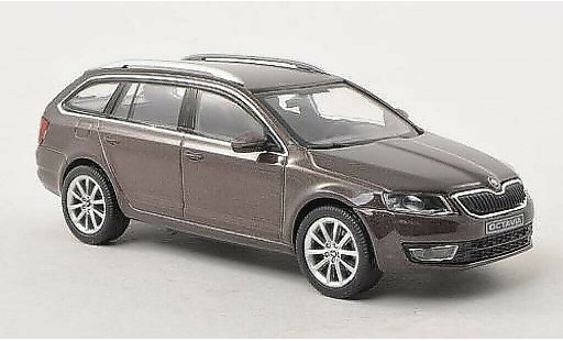 Skoda Octavia Combi 1/43 Abrex III bruin 2013 modelauto