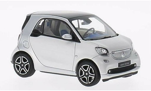 Smart ForTwo Coupe 1/43 Norev grijs/wit 2014 modelauto