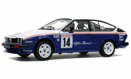 Modelauto Alfa Romeo Alfetta gtv6 V6 No.14 Rothmans Rally WM Tour de Corse 1986 met Decals Y.Loubet/J-M.Andrie 1/18 Solido