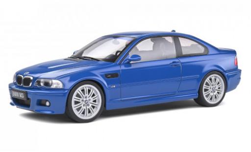 Modelauto Bmw M3 coupe (E46) blauw 2000 1/18 Solido