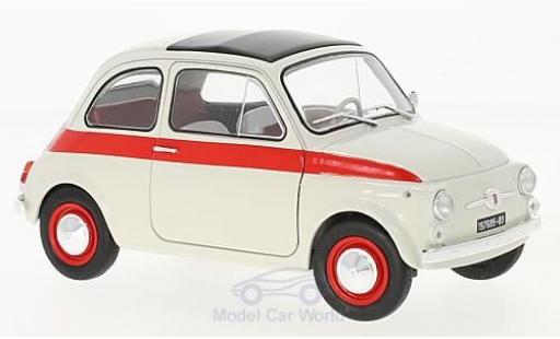 Modelauto Fiat 500 Sport L wit/rood 1960 1/18 Solido