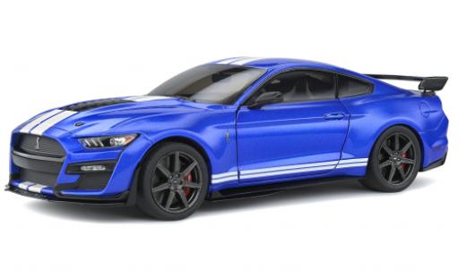 Modelauto Ford Mustang Shelby GT500 GT 500 Fast Track metallic blauw/wit 2020 1/18 Solido