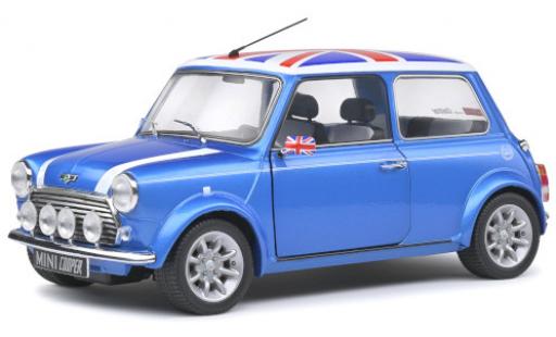 Modelauto Mini Cooper S Sport metallic blauw/Dekor 1997 1/18 Solido