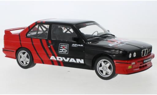 Modelauto Bmw M3 coupe (E30) zwart Advan Drift Team 1990 1/18 Solido