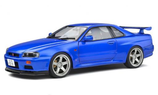 Modelauto Nissan Skyline R34 GT-R () metallic blauw RHD 1999 1/18 Solido