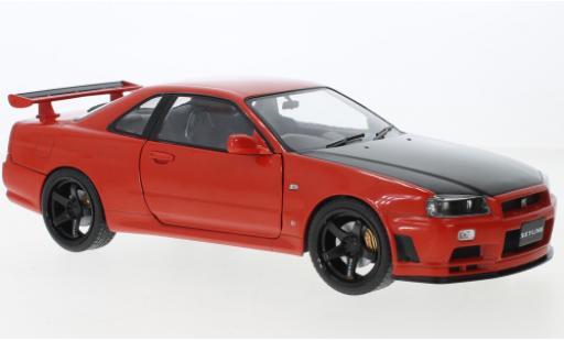 Modelauto Nissan Skyline R34 GT-R () rood/zwart RHD 1999 1/18 Solido