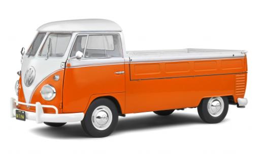 Modelauto Volkswagen T1 A laadbak oranje/wit 1950 1/18 Solido