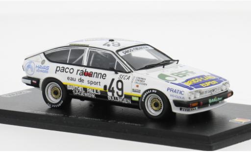 Modelauto Alfa Romeo Alfetta gtv V 6 24h Spa 1986 #49 1/43 Spark