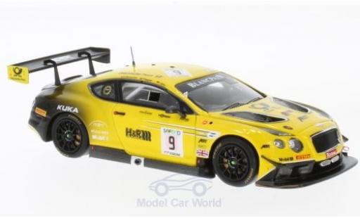 Modelauto Bentley Continental course GT3 RHD No.9 Team ABT Deutsche Post 24h Spa 2017 C.J&Atilde;&para;ns/J.Pepper/N.Verdonck 1/43 Spark
