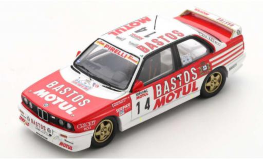 Modelauto Bmw M3 rallye (E30) No.14 Bastos Rally WM Tour de Corse 1989 F.Chatriot/M.Perin 1/43 Spark
