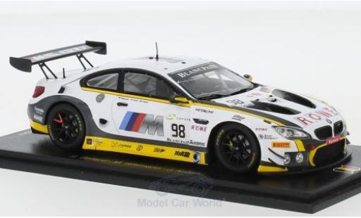 Modelauto Bmw M6 GT3 No.98 ROWE Racing 24h Spa 2018 R.Collard/M.Wittmann/J.Krohn 1/43 Spark
