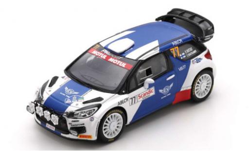 Modelauto DS Automobiles DS3 WRC Citroen No.77 PH Sport Arctic Lapland Rally 2020 V.Bottas/T.Rautiainen 1/43 Spark