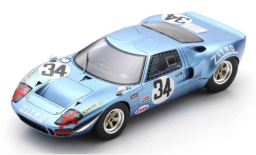 Modelauto Ford GT40 Mk I RHD No.34 1000km Monza 1969 J.-P.Hanrioud/D.Martin 1/43 Spark