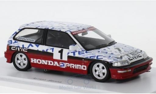 Modelauto Honda Civic Course (EF9) Gr. N RHD No.1 Suzuka Test 1990 A.Senna 1/43 Spark