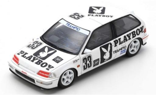 Modelauto Honda Civic Course (EF9) RHD No.33 Playboy JTC Autopolis 1991 Y.Muramatsu/T.Hara 1/43 Spark