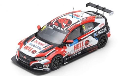 Modelauto Honda Civic Type R TCR No.9 KCMG Hell Energy Drink WTCR N&Atilde;&frac14;rburgring 2019 A.Tassi 1/43 Spark