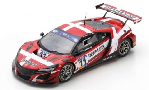 Modelauto Honda NSX GT3 No.11 Racing Team Denmark FIA Motorsport Games GT Cup Vallelunga 2019 J.M&Atilde;&para;ller/C.Nielsen 1/43 Spark