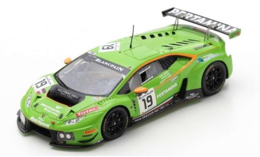 Modelauto Lamborghini Huracan GT3 No.19 GRT - Grasser Racing Team 24h Spa Francorchamps 2015 A.Palmer/J.Mul/F.Babini 1/43 Spark