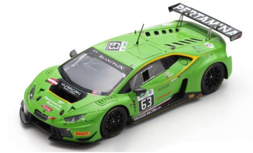 Modelauto Lamborghini Huracan GT3 No.63 GRT Grasser Racing Team 24h Spa 2016 D.Alessi/N.Pohler/A.Fjordbach/D.Andersen 1/43 Spark