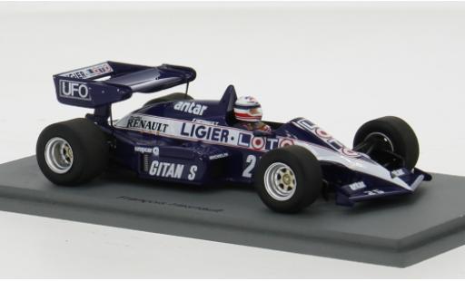 Modelauto Ligier JS2 Base 3 No.25 formule 1 GP Brasilien 1984 1/43 Spark