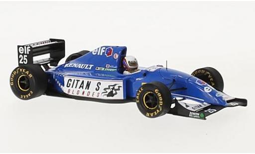 Modelauto Ligier JS3 Base 9 No.25 Gitanes formule 1 GP South Afrika 1993 avec Decals M.Blundell 1/43 Spark