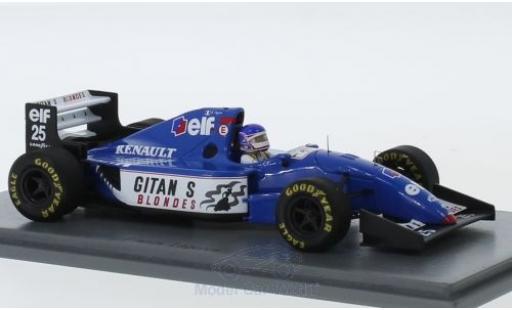Modelauto Ligier JS3 Base 9B No.25 Gitanes formule 1 GP Australien 1994 met Decals F.Lagorce 1/43 Spark