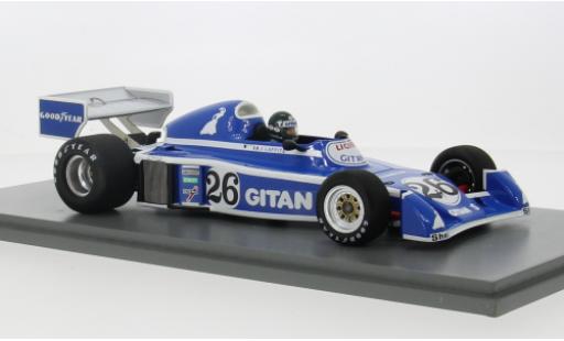 Modelauto Ligier JS5 Base No.26 Gitanes formule 1 GP Belgien 1976 1/18 Spark