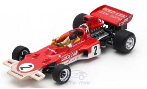 Modelauto Lotus 72 72D D No.2 Gold Leaf formule 1 GP &Atilde;�sterreich 1971 met Decals E.Fittipaldi 1/43 Spark