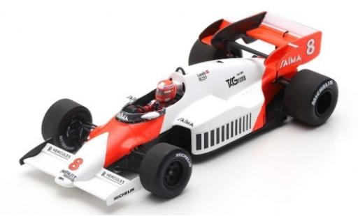 Modelauto McLaren MP4 Base MP4-2 No.8 Marlboro formule 1 GP Gro&Atilde;�britannien 1984 avec Decals N.Lauda 1/43 Spark