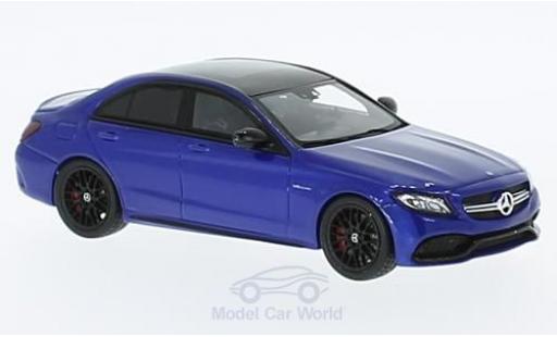 Modelauto Mercedes C AMG C 63S metallic blauw 2016 1/43 Spark