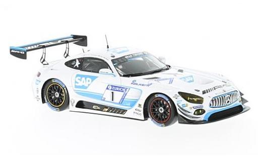 Modelauto Mercedes AMG GT GT3 3 No.1 zwart Falcon 24h N&Atilde;&frac14;rburgring 2017 M.Engel/A.Christodoulou/Y.Buurman/M.Metzger 1/43 Spark