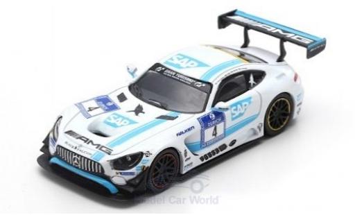 Modelauto Mercedes AMG GT GT3 3 No.4 -AMG Team zwart Falcon 24h N&Atilde;&frac14;rburgring 2016 B.Schneider/M.Engel/A.Christodolou/M.Metzger 1/64 Spark