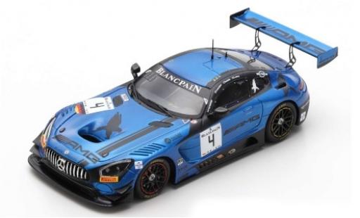 Modelauto Mercedes AMG GT GT3 3 No.4 -AMG Team zwart Falcon Witpain GT Series Endurance Cup 2018 Y.Buurman/M.Engel/L.Stolz 1/43 Spark