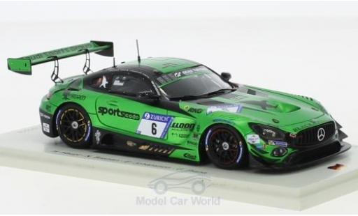 Modelauto Mercedes AMG GT GT3 No.6 -AMG Team zwart Falcon 24h N&Atilde;&frac14;rburgring 2018 H.Haupt/N.Bastian/E.Johansson/G.Piana 1/43 Spark