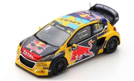 Modelauto Peugeot 208 WRX No.71 Red Bull -Total World RX Vereinigte Arabische Emirate 2019 K.Hansen 1/43 Spark