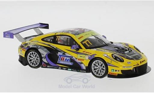 Modelauto Porsche 911 GT3 R No.77 HubAuto Racing Fia GT World Cup Macau 2017 H.Yoshimoto 1/43 Spark