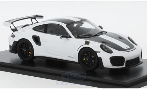 Modelauto Porsche 911 GT2 RS ( II) wit/zwart 2018 Weissach Package 1/43 Spark