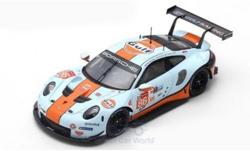 Modelauto Porsche 911 RSR (991) No.86 Gulf Racing Gulf 24h Le Mans 2019 M.Wainwright/B.Barker/T.Preining 1/43 Spark