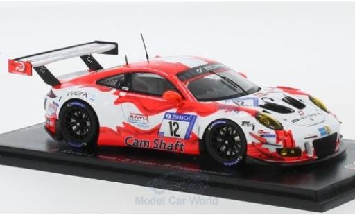 Modelauto Porsche 911 GT3 R (997) No.12 Manthey Racing 24h N&Atilde;&frac14;rburgring 2018 O.Klohs/L.Kern/D.Olsen/P.Frommenwiler 1/43 Spark