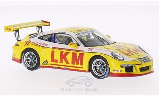 Modelauto Porsche 911 GT3 Cup No.1 LKM PCCA 2014 E.Bamber 1/43 Spark