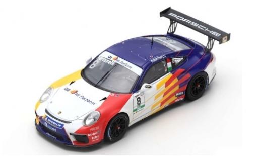 Modelauto Porsche 911 GT3 Cup No.8 Dinamic Motorsport Carrera Cup Italia Monza 2019 D.Bertonelli 1/43 Spark